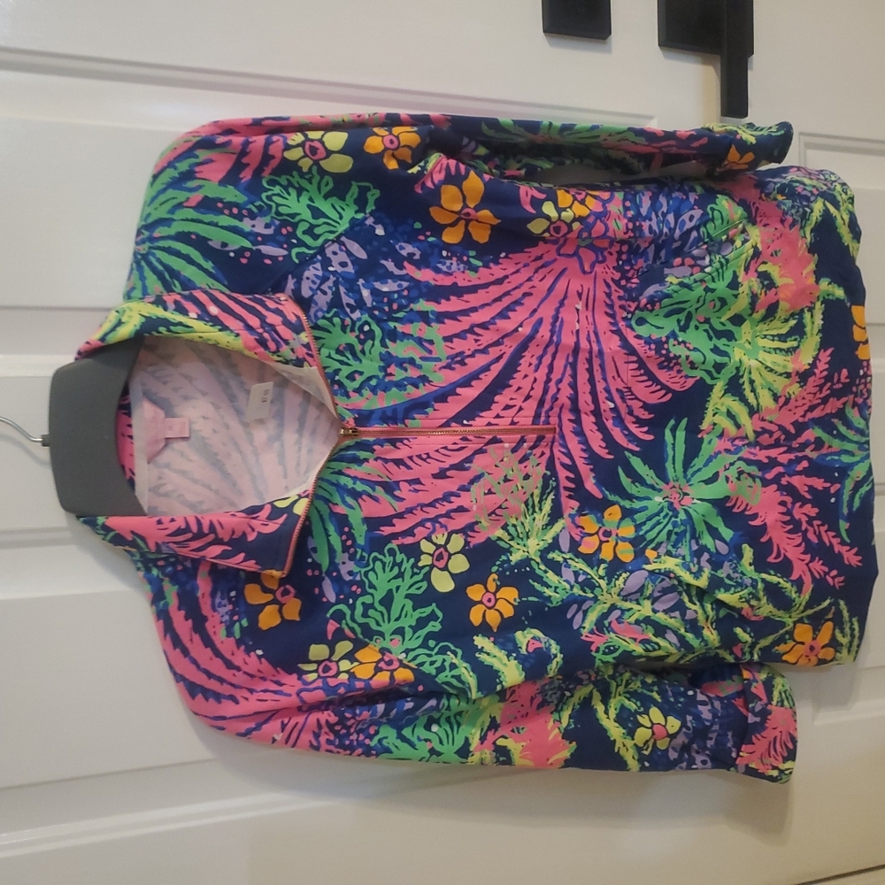 Lilly Pulitzer Vibrant Floral Top - Pink, Green, Yellow